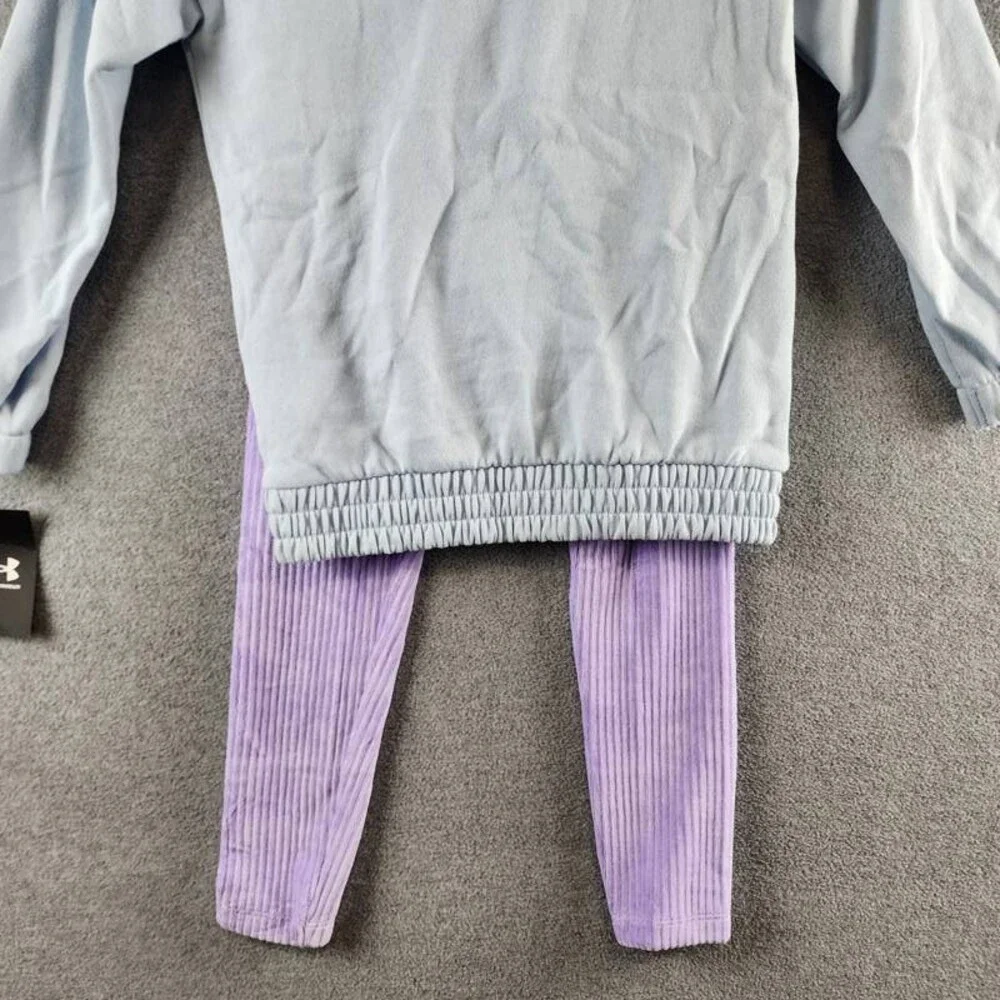 Under Armour Ribbed Velour Tunic Hoodie & Leggings Set Girls' 6 Lavender